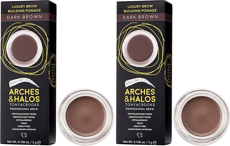 and Halos Luxury Brow Building Pomade in Dark Brown,…