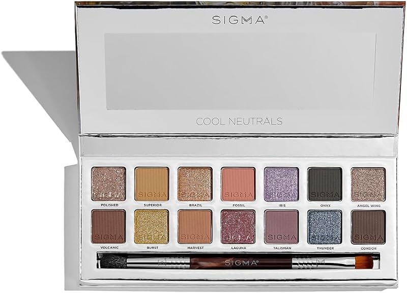 Beauty Cool Neutrals Eyeshadow Palette, 14 Shades,…