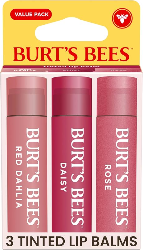 Bees Tinted Lip Balm Value Pack, 0.15 oz each Tubes, 3…